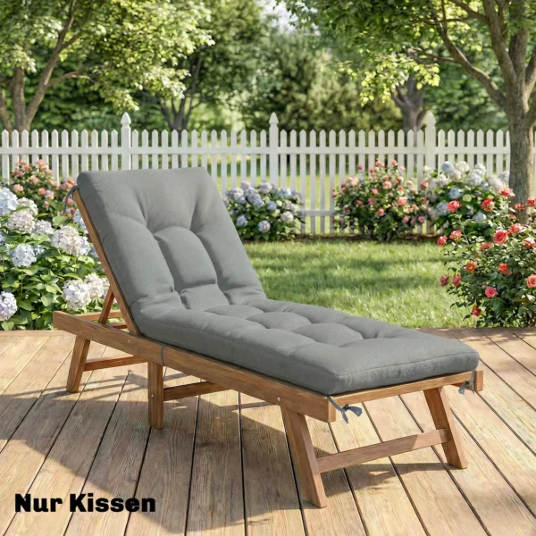 Palletkussen Afneembaar Zitkussen Met Bevestigingsbanden Palletkussen Voor De Meeste Ligstoelen 198x65x13cm Lichtgrijs