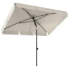 Parasol 183 X 122 Cm, Waterafstotende Balkonparasol Met 3 voudige Neiging En 8 Spaken Beige