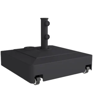 Parasolvoet Met Wielen, Te Vullen Met 61 Kg Zand/40 Kg Water, Voor Parasolstangen Met Ø35, 38, 48 Mm, Zwart