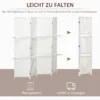 Paravent 4 delig 181 X 180 Cm Opvouwbare Kamerverdeler Met 2 Planken Van Dennenhout, Bamboe Voor Slaapkamer, Wit