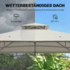 Paviljoen 3x3m Waterafstotend Stabiel Winterbestendig Tuinpaviljoen Met Intrekbare Bovenframe Dubbeldak Crèmewit