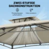 Paviljoen 3x3m Waterafstotend Stabiel Winterbestendig Tuinpaviljoen Met Intrekbare Bovenframe Dubbeldak Crèmewit