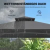 Paviljoen 3x3m Waterafstotend Stabiel Winterbestendig Tuinpaviljoen Met Intrekbare Bovenframe Dubbeldak Donkergrijs