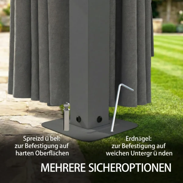 Paviljoen Ca. 4x3m Waterafstotend Stabiel Winterbestendig Tuinpaviljoen Met Muggennet 4 Zijpanelen Ventilatie Afvoergaten