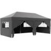 Paviljoen Ca. 6x3m Stabiel Winterbestendig Pop up Vouwpaviljoen Met Vensters, Ritssluiting Deur, Zijpanelen, UV Bescherming