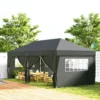 Paviljoen Ca. 6x3m Stabiel Winterbestendig Pop up Vouwpaviljoen Met Vensters, Ritssluiting Deur, Zijpanelen, UV Bescherming