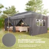 Paviljoen Ca. 6x3m Stabiel Winterbestendig Pop up Vouwpaviljoen Met Vensters, Ritssluiting Deur, Zijpanelen, UV Bescherming