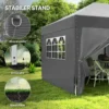 Paviljoen Ca. 6x3m Stabiel Winterbestendig Pop up Vouwpaviljoen Met Vensters, Ritssluiting Deur, Zijpanelen, UV Bescherming
