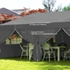 Paviljoen Ca. 6x3m Stabiel Winterbestendig Pop up Vouwpaviljoen Met Vensters, Ritssluiting Deur, Zijpanelen, UV Bescherming