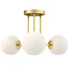 Plafondlamp Met Bolvormige Lampenkappen G9 fittingen, Zonder Lichtbronnen, Goud