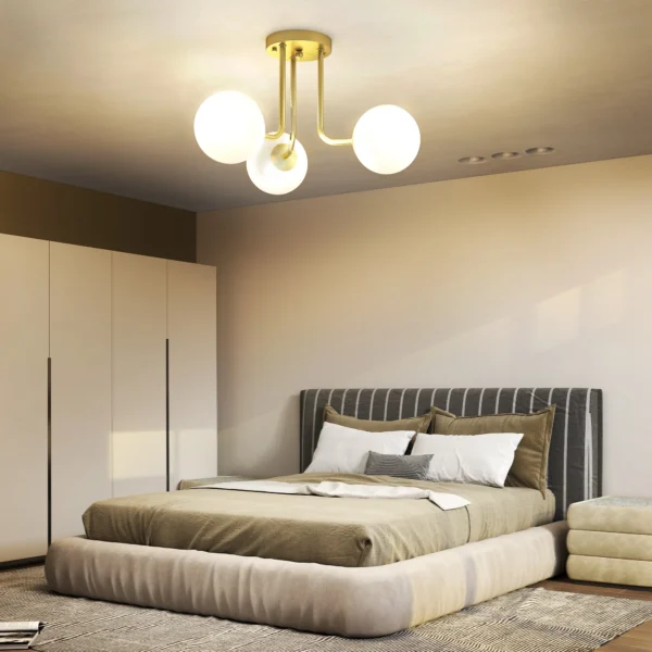 Plafondlamp Met Bolvormige Lampenkappen G9 fittingen, Zonder Lichtbronnen, Goud