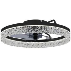 Plafondventilator Met Licht, Dimbare LED plafondventilator Met Afstandsbediening Voor Slaapkamer En Woonkamer, Zwart