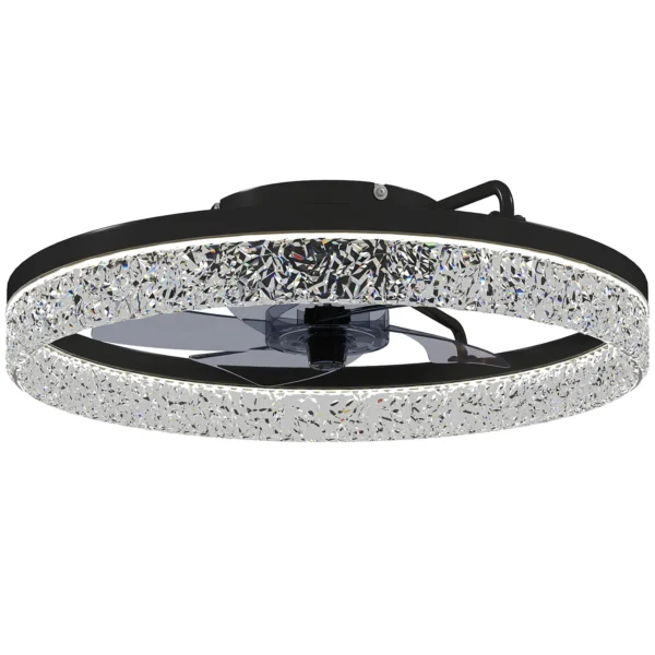 Plafondventilator Met Licht, Dimbare LED plafondventilator Met Afstandsbediening Voor Slaapkamer En Woonkamer, Zwart