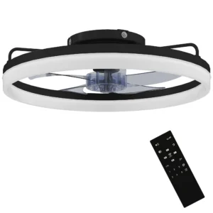 Plafondventilator Met Licht En Afstandsbediening, 50 Cm LED plafondventilator Met 3 Kleuren, 6 Snelheden, Timer, Dimbaar
