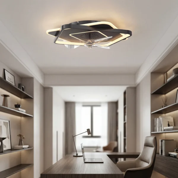 Plafondventilator Met Licht En Afstandsbediening, LED plafondventilator Met 6 Snelheden, 3 Kleurtemperaturen