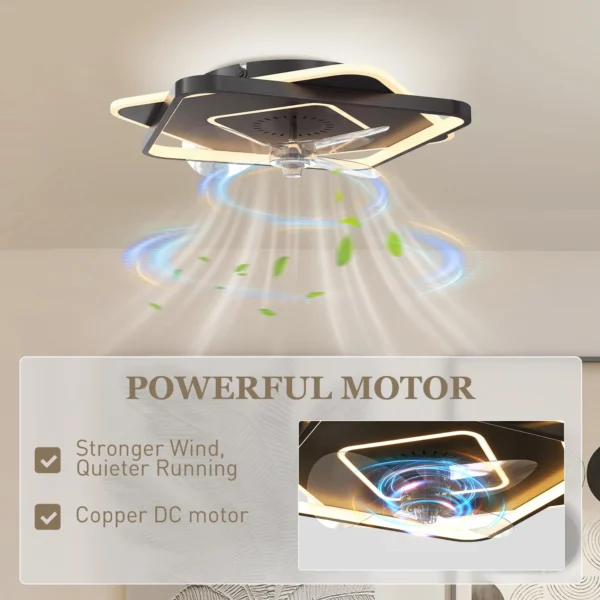 Plafondventilator Met Licht En Afstandsbediening, LED plafondventilator Met 6 Snelheden, 3 Kleurtemperaturen