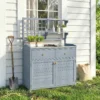 Planttafel Met Onderkast Outdoor Houten Tuinkast Met Verzinkt Werkblad 2 Lades 104x44x140 Cm Lichtgrijs