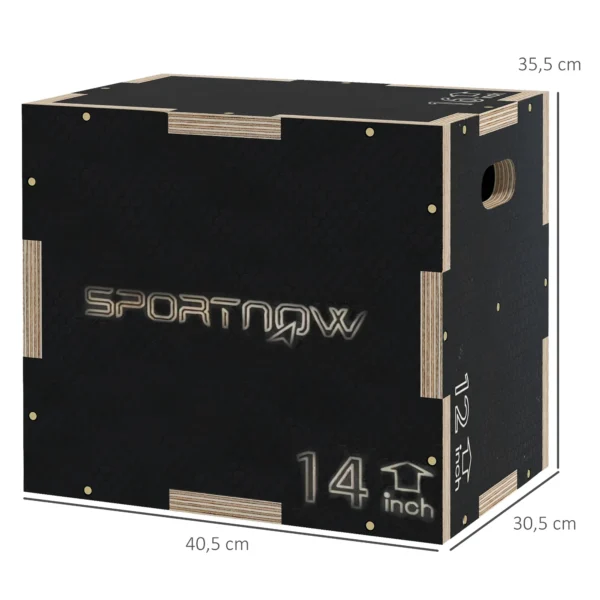 Plyo Box/Springdoos, Robuust, 40,5 X 35,5 X 30,5 Cm, Zwart, Handvat 10x3,5 Cm, Tot 120 Kg