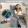 Relaxfauteuil, TV fauteuil Met Ligfunctie, Lendenverwarming, 2 Afstandsbedieningen, USB aansluiting, Stille Motor, Grijs