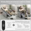 Relaxfauteuil, TV fauteuil Met Ligfunctie, Lendenverwarming, 2 Afstandsbedieningen, USB aansluiting, Stille Motor, Grijs