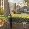 Reparatieset Voor Hekpalen 2 delig, Steunpalen Voor Hekpalen Met Spijkers, Boor 81 X 5,5 X 12 Cm Zwart