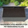 Rieten Kussenbox 650L Weerbestendig UV bestendig Met Deksel, Wielen En Opbergruimte 150 X 75 X 74 Cm Donkergrijs