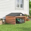 Robotmaaier Garage Houten Overkapping Met Zadeldak Weerbestendige Garage Voor Grasmaaier Onderstand 79 X 74 X 54 Cm Roodbruin