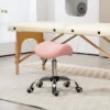 Rolkruk In Hoogte Verstelbaar 49 61 Cm Werkkruk 360° Draaibaar Kruk Bureaustoel Voor Kantoor Salon Massage Spa Roze