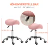 Rolkruk In Hoogte Verstelbaar 49 61 Cm Werkkruk 360° Draaibaar Kruk Bureaustoel Voor Kantoor Salon Massage Spa Roze