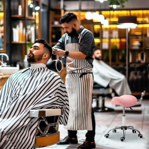 Rolkruk In Hoogte Verstelbaar 49 61 Cm Werkkruk 360° Draaibaar Kruk Bureaustoel Voor Kantoor Salon Massage Spa Roze