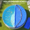 Ronde Zwembadafdekking Ø 450 Cm Stof En Waterdichte Afdekzeil Met Beveiligingstouw Spanner Voor Zomer & Winter, Blauw