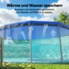 Ronde Zwembadafdekking Ø 450 Cm Stof En Waterdichte Afdekzeil Met Beveiligingstouw Spanner Voor Zomer & Winter, Blauw