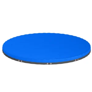 Ronde Zwembadafdekking Ø 550 Cm Stof En Waterdichte Afdekzeil Met Beveiligingstouw Spanner Voor Zomer & Winter, Blauw