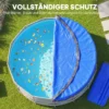 Ronde Zwembadafdekking Ø 550 Cm Stof En Waterdichte Afdekzeil Met Beveiligingstouw Spanner Voor Zomer & Winter, Blauw