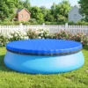 Ronde Zwembadafdekking Ø 550 Cm Stof En Waterdichte Afdekzeil Met Beveiligingstouw Spanner Voor Zomer & Winter, Blauw