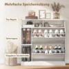 Schoenenkast Met 2 Kleppen, Schoenentipper Met Verstelbare Scheidingswand, Open Vak Voor 12 Paar Schoenen 89 X 25 X 92 Cm Wit