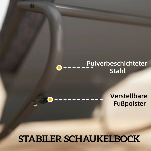 Schommelstoel Schommelstoel Met Brede Netzitting Dik Kussen 101 X 66 X 63 Cm Grijs