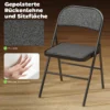 Set Van 2 Opklapstoelen, Draagbare Kantoorstoelen, Stalen Poten, Opklapstoel Voor Kantoor, Receptie, Wachtkamer, Kunstleer, Zwart