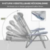 Set Van 2 Opvouwbare Campingstoelen Met 6 voudig Verstelbare Netrugleuning En Hoofdsteun 62 X 65 X 80 Cm Lichtgrijs
