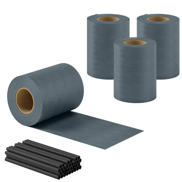 Sichtschutzstreifen 4 delige Set Kunststof UV bestendige Waterdichte Privacy Scherm Met Bevestigingsclips 35 M X 19 Cm Grijs