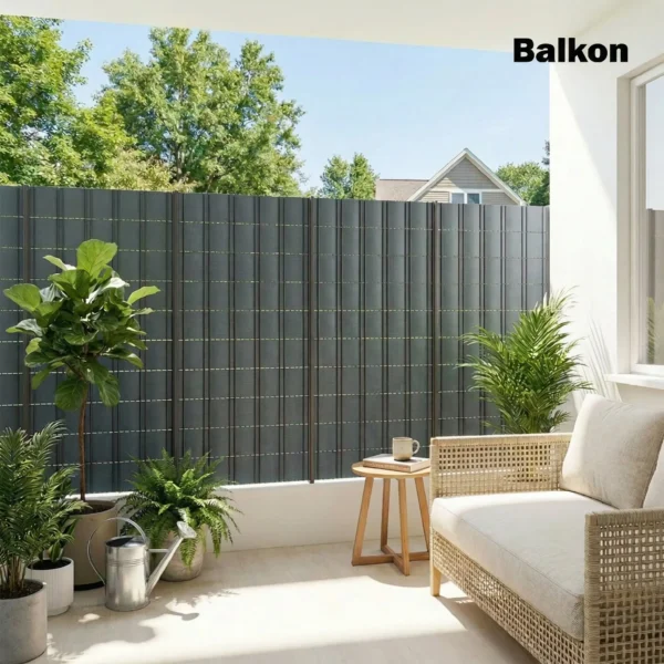 Sichtschutzstreifen 4 delige Set Kunststof UV bestendige Waterdichte Privacy Scherm Met Bevestigingsclips 35 M X 19 Cm Grijs