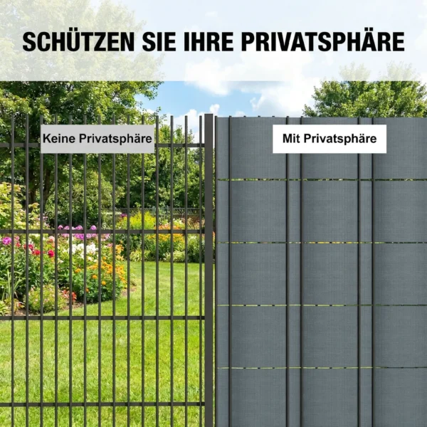 Sichtschutzstreifen 4 delige Set Kunststof UV bestendige Waterdichte Privacy Scherm Met Bevestigingsclips 35 M X 19 Cm Grijs