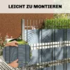 Sichtschutzstreifen 4 delige Set Kunststof UV bestendige Waterdichte Privacy Scherm Met Bevestigingsclips 35 M X 19 Cm Grijs