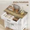 Sideboard Buffetkast, Boerderij Keukenkast Met Schuifdeuren En Verstelbaar Rek, Wit