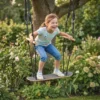 Skateboard Schommel Kinderschommel Met Verstelbare Hoogte, Antislip Bord, Weerbestendig Touw, Handvatten Zwart