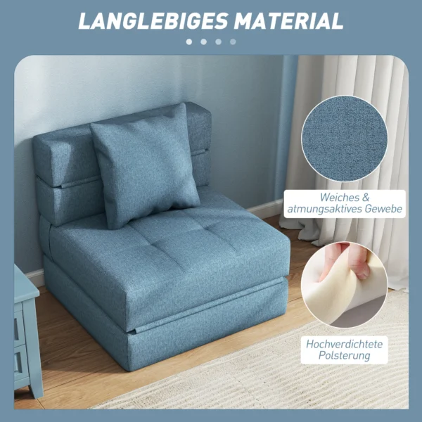 Slaapstoel Relaxstoel Logeerbed. Afneembare Hoes, 70 Cm X 70 Cm X 61 Cm, Donkerblauw