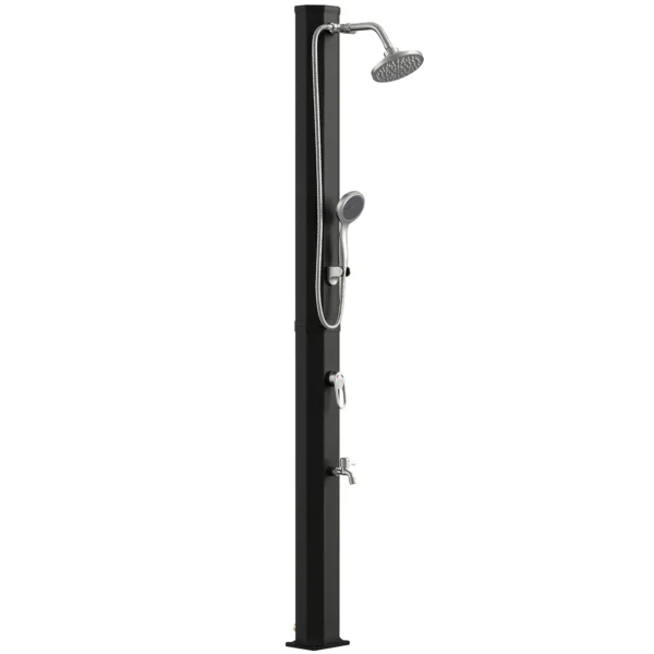 Solardouche 35L Tuindouche Met Vorstbescherming, Draaibare Regendouchekop, Waterkraan, Tuinslangaansluiting