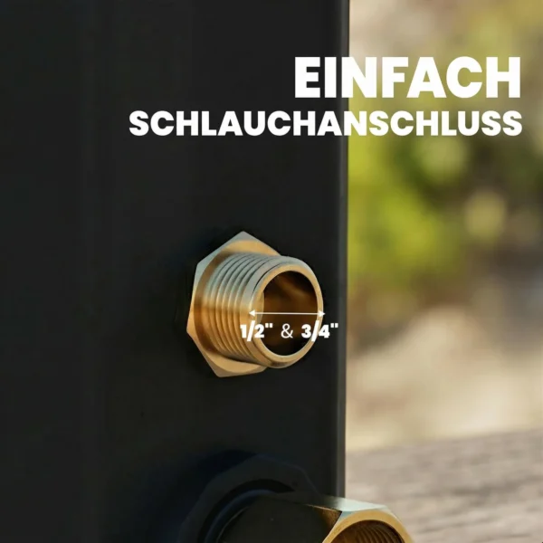 Solardouche 35L Tuindouche Met Vorstbescherming, Draaibare Regendouchekop, Waterkraan, Tuinslangaansluiting