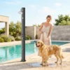 Solardouche 40L Tuindouche Met Handdouche Hoofddouche Waterkraan, Instelbare Temperatuur