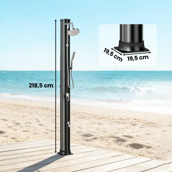 Solardouche 40L Tuindouche Met Handdouche Hoofddouche Waterkraan, Instelbare Temperatuur